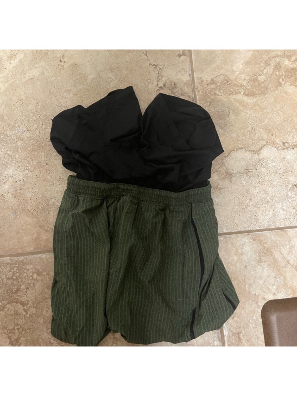 lululemon athletica Olive Green Athletic Shorts with Black Trim